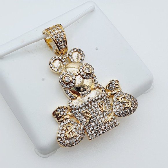 "14K Gold Plated Cubic Zircon Pendant, EVBRS361 - Picture 6 of 9